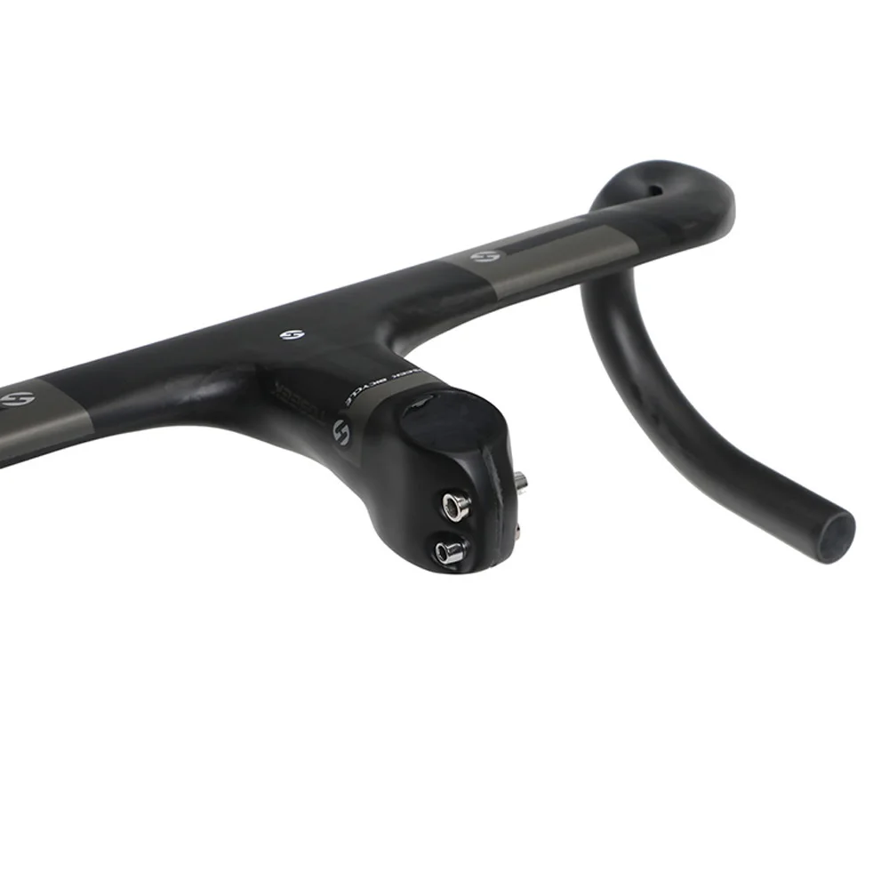 Продажа TOSEEK руль полностью из углеродного волокна, шоссейный велосипед падение бар Сверхлегкий Руль интегрированный гнутый бар 95 мм 125 мм падение 400...