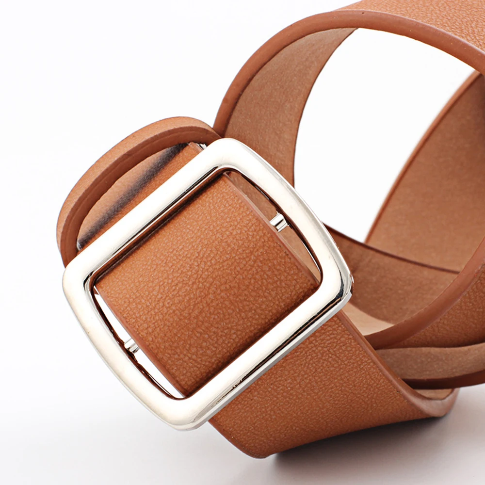 Женские ремни чистый цвет пояс с пряжкой кожаные Простой повседневный ремень