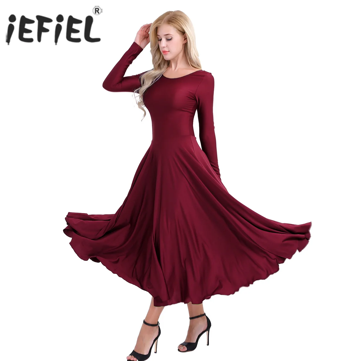 IEFiEL, женский костюм для взрослых, для бальных танцев, класс, свободный крой, литургический, хвалебный, лирический гимнастический купальник, для женщин, s, балетное платье