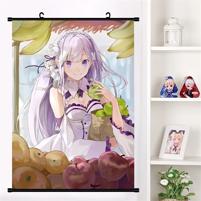 R Аниме Re: zero kara hajimeru isekai seikatsu Beatrice Emilia настенный плакат коллекция домашнего декора - Цвет: R