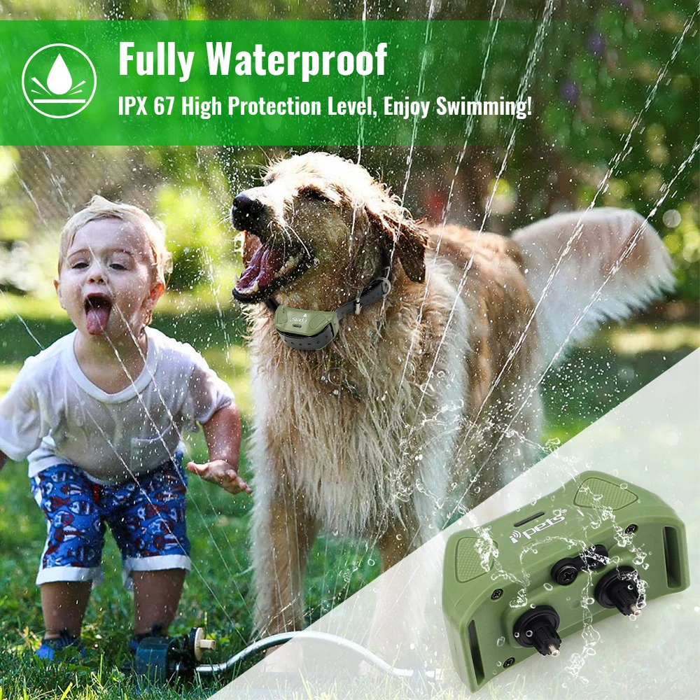 Ipets 618-2 800M Dog Training shock collar Remote Waterproof and Rechargeable Collar | Дом и сад