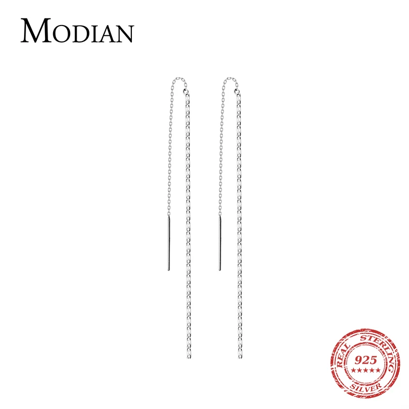 Modian простая модная Длинная кисточка цепочка серьги капельки Шарм из