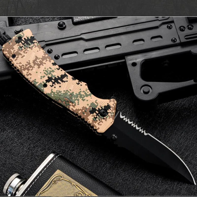 Складной нож высокой твердости тактический для выживания 56HRC боевой кемпинга