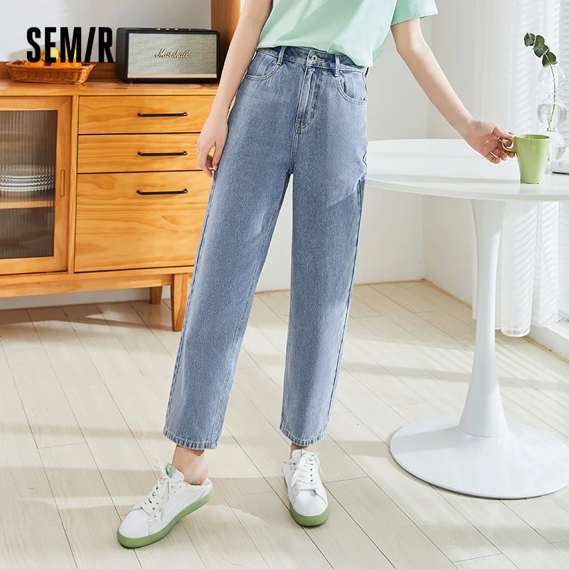 

SEMIR Jeans Women Loose Trend Net Color Small Cone 2021 Summer New Style Ninth Point Cotton Thin Daddy Pants Female