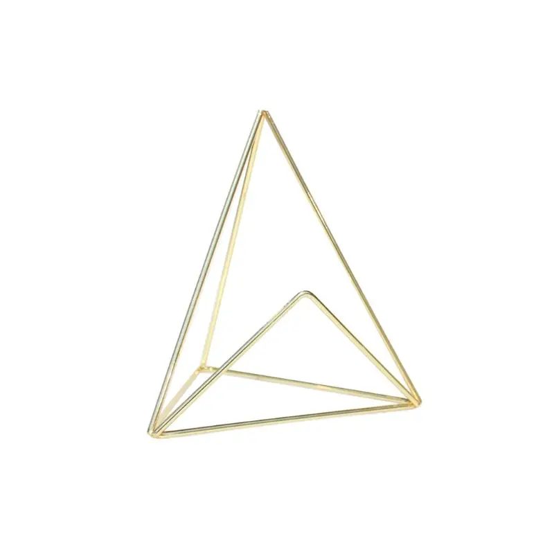 

Iron Geometric Business Name Card Holder Display Stand Rack Photo Note Folder