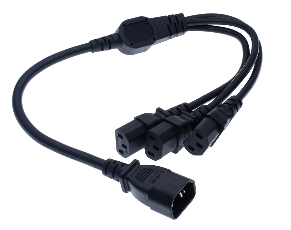 Удлинитель кабеля питания IEC 320 C14 штекер на 3 способа C13 Женский Y Тип сплиттер шнур