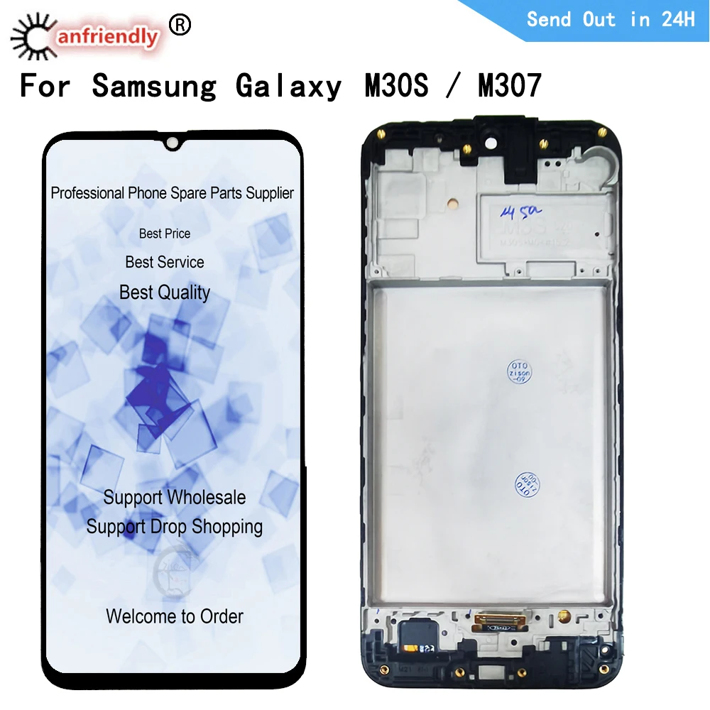 Pantalla LCD para m&oacute;vil, digitalizador de panel t&aacute;ctil con montaje de marco para Samsung Galaxy M30S, M307, SM-M307F, M307F/DS, M307FN/DS, M3070-0