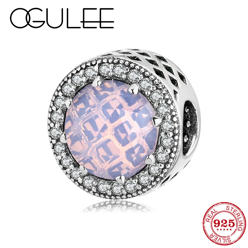 Очаровательные Круглые циркониевые прекрасные бусины из стерлингового серебра