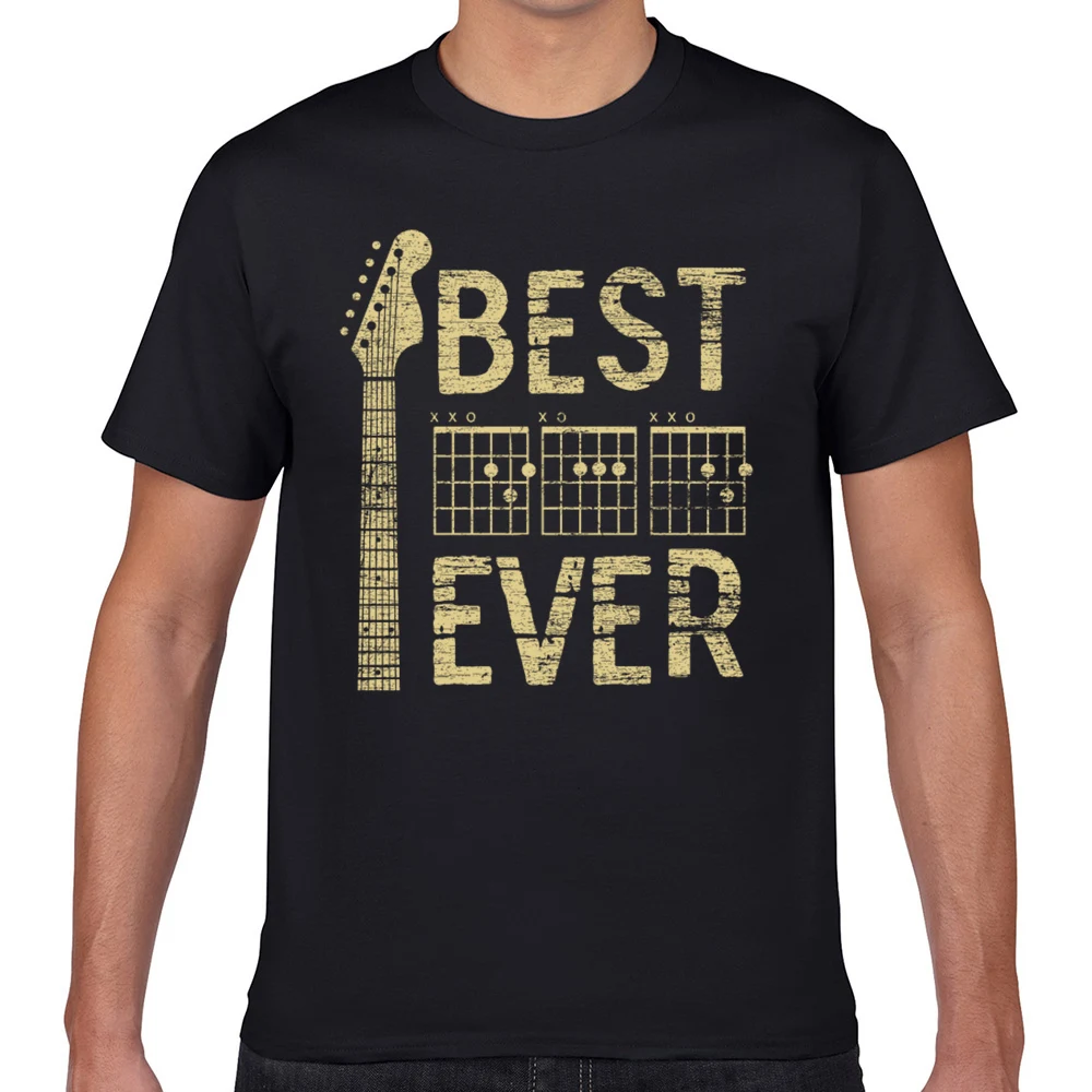 

Tops T Shirt Men guitar dad Casual Black Geek Print Male Tshirt