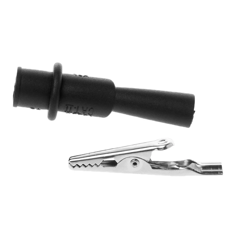 Изолированный мультиметр щуп с зажимом типа крокодил красный и черный 2