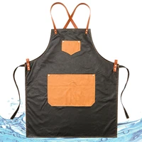 waterproof apron korean fashion kitchen men and women chef milk tea coffee shop nail work clothes printing custom logo