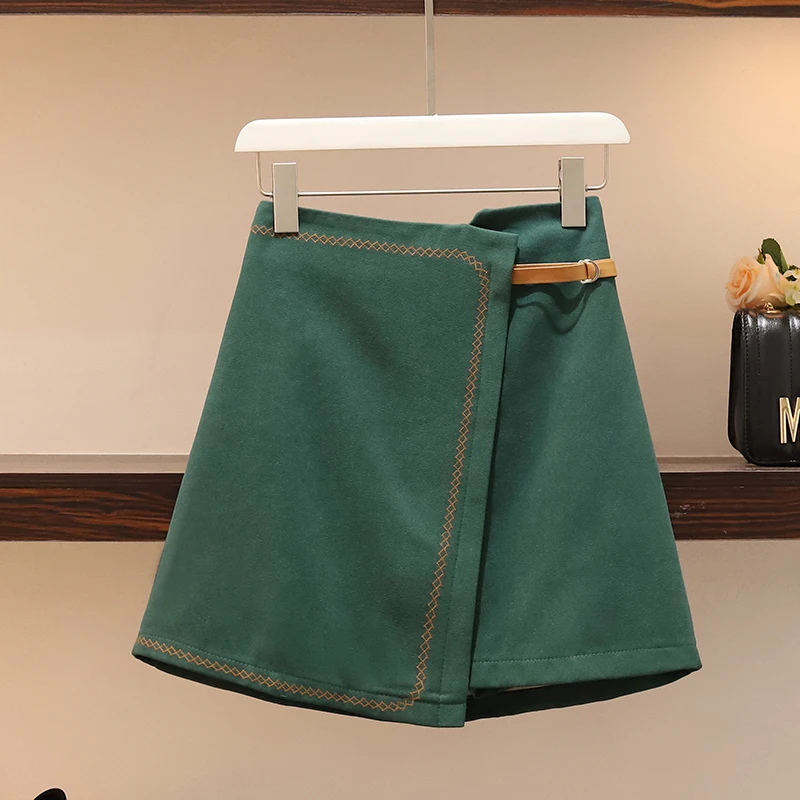 

Autumn New Large Size Ladies' Sister V-Neck Pullover Sweater Knit Irregular Skirt Two Pcs Clothing Set Leisure Suits XL-5XL