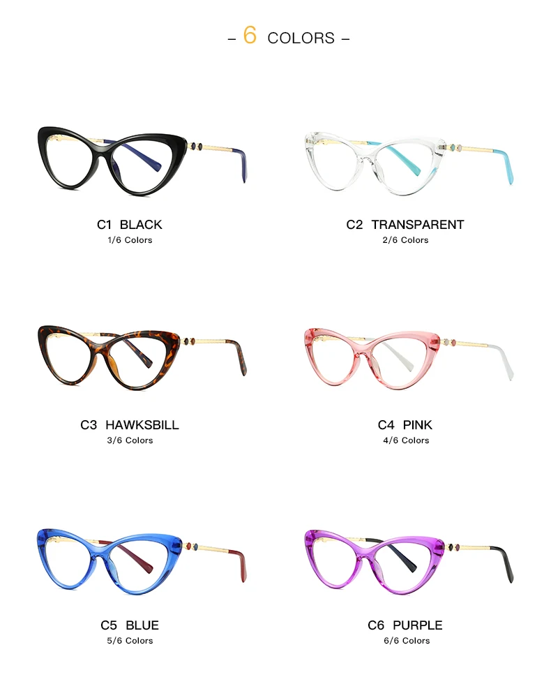 

Cat Eye Glasses Frame for Women 2021 Brand Design Transparent Eyeglasses Female Myopia Prescription glasses eyewear Spectacle