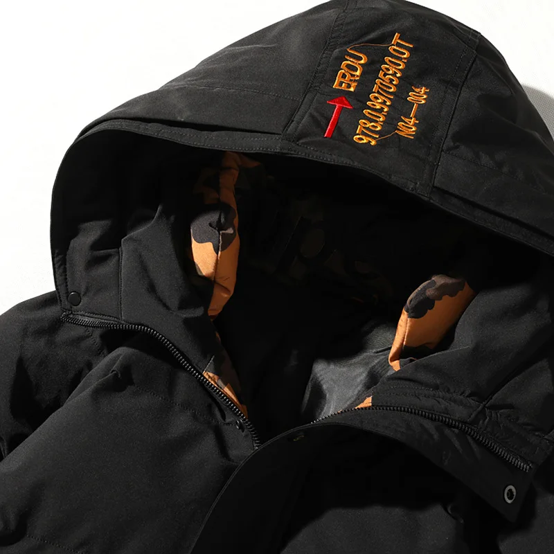 Куртка мужская зимняя с капюшоном трендовая Повседневная Свободная хлопковая