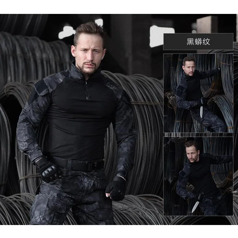 Military Combat Uniform Army Training CS Games Tactical Clothing with Elbow Pad Knee Pads Airsoft Suits | Спорт и развлечения