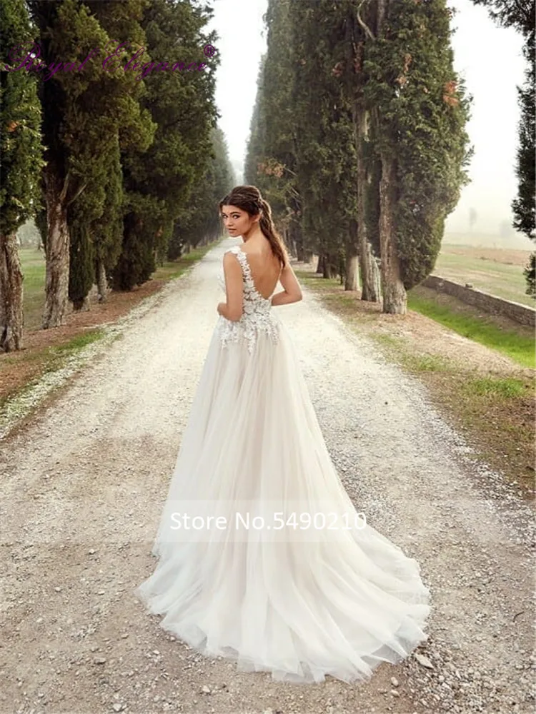 

Royal Elegance robe de mariee A Line Designer Wedding Dress Beaded Lace Bride Dress Soft Tulle Real Work Wedding Gowns
