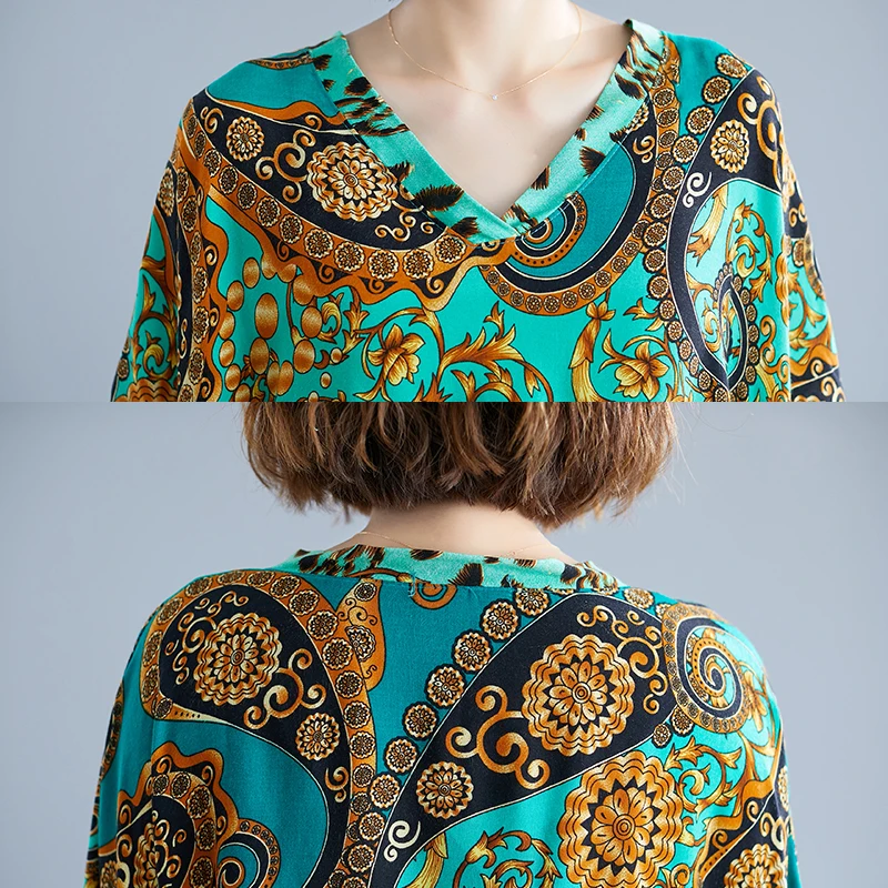 Богемные платья Свободное длинное платье макси винтажное с рукавами летучая