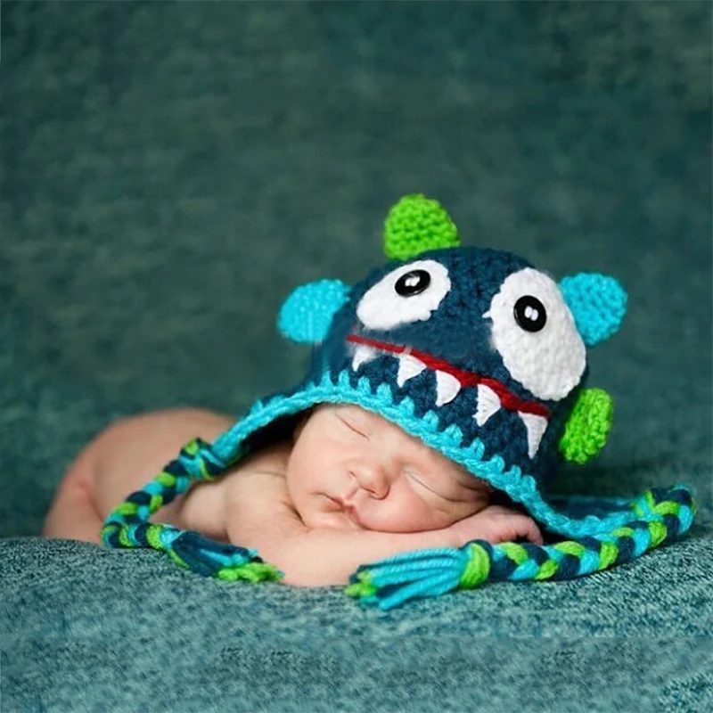 Новая детская шляпа из шерсти шапочка ручной работы дикая вязаная Монстр для