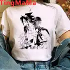 Футболка Shaman King мужская с принтом, милая эстетичная рубашка в стиле Харадзюку, белая уличная одежда, на лето