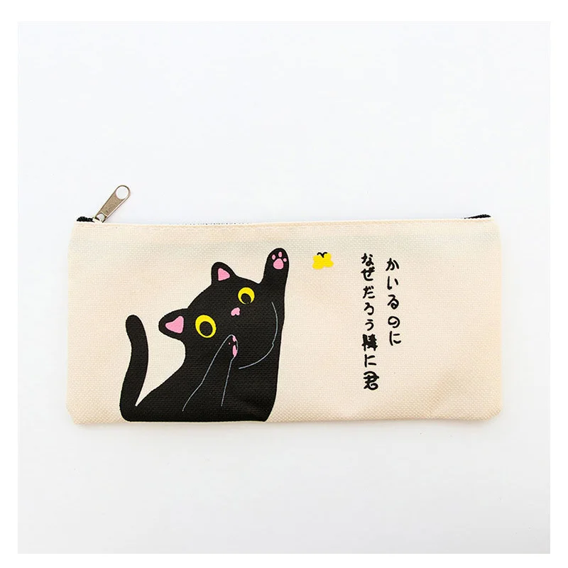 Чехол для карандашей с милым котом s сумки милый тканевый пенал на молнии чехол