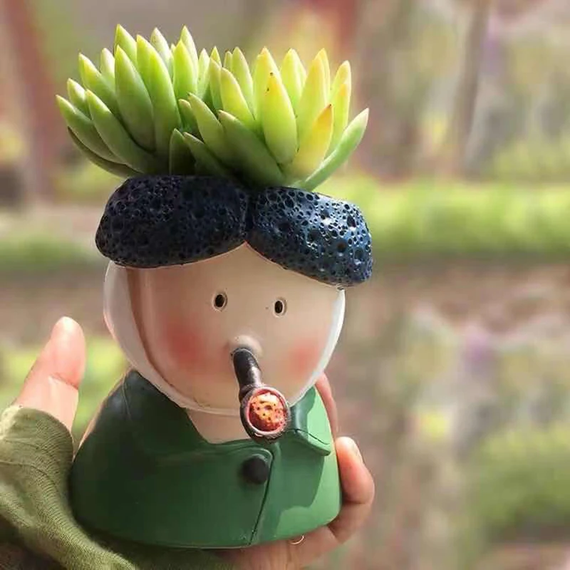 

Succulent Plant Flower Pot Creative Personality Art Figure Head Picture Of Northern Europe Small Balcony Presents To Children