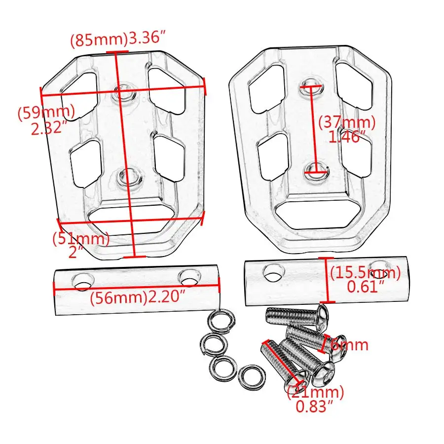 Черный Переднее управление широкая ножная колышка увеличитель расширитель