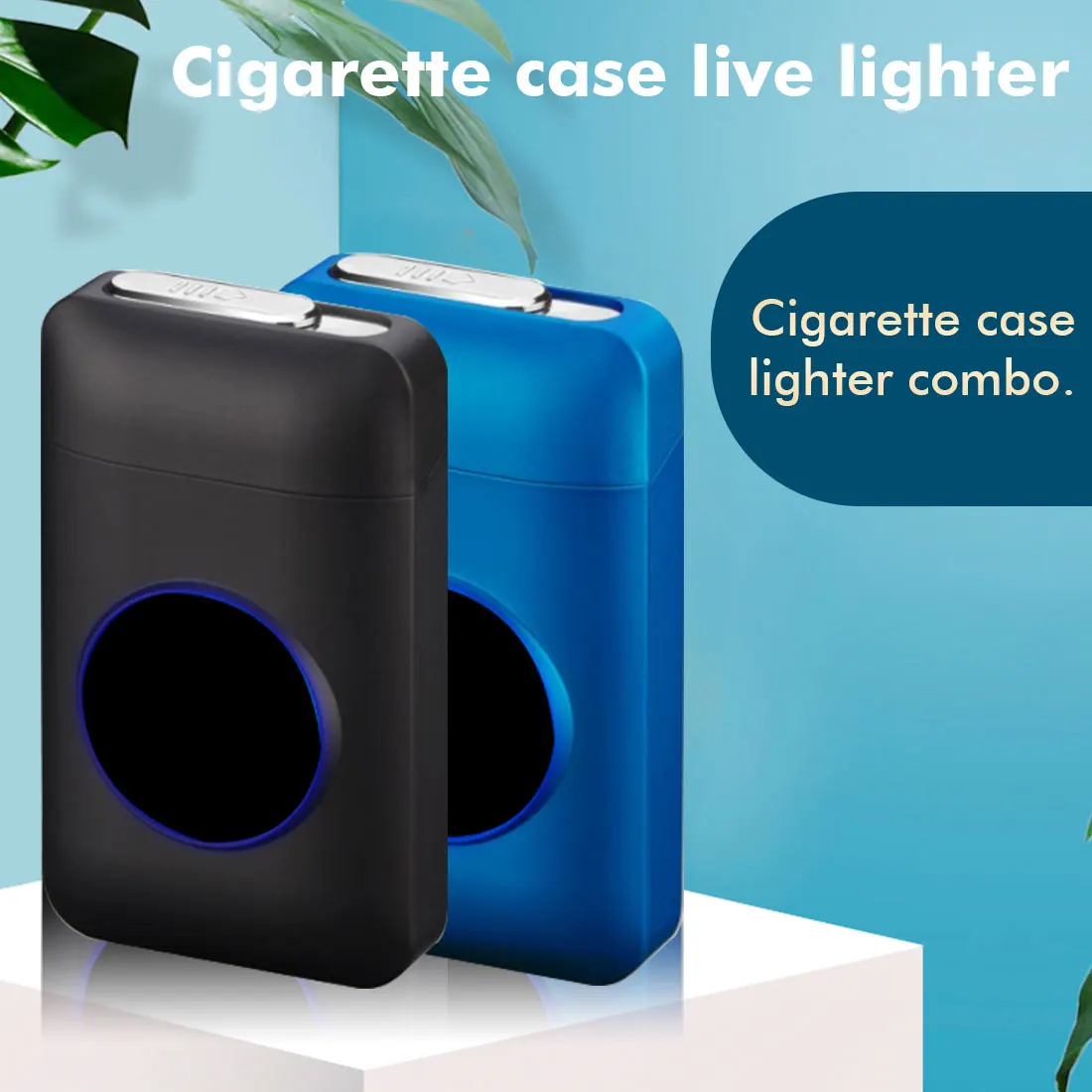 Металлический Ёмкость сигареты Чехол коробка с электронная USB Зажигалка 19PCS