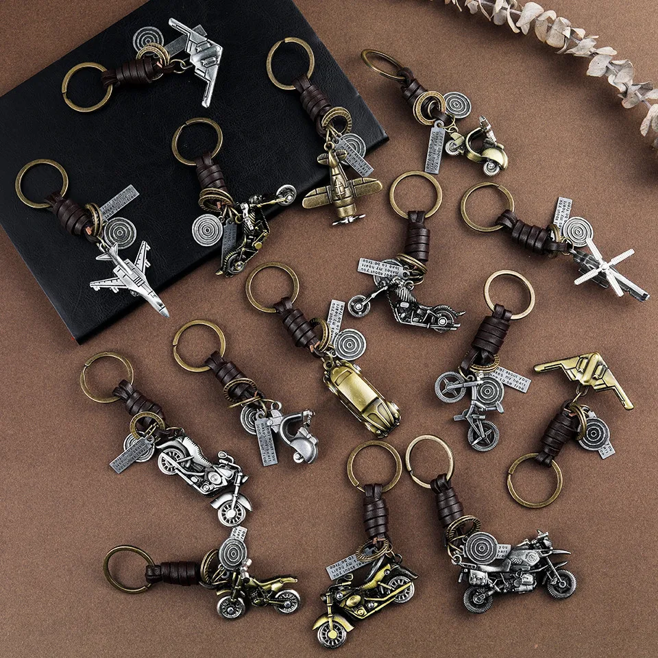 Trendy Car Key Chain Keychains Gifts For Women Men Accessories Keyholder Key-rings Bicycle Fighter Keys Pendant Chains Key Ring images - 6
