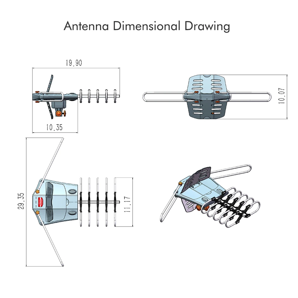 

150 Miles 360 Degree HD Digital Outdoor TV Antenna For Full HDTV DVB-T UHF VHF FM High Gain Strong Signal Outdoor TV Antenna