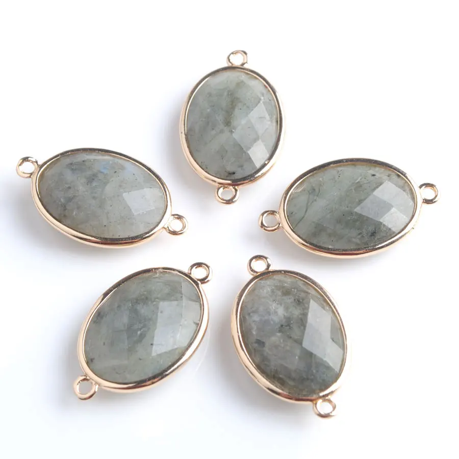 

10 шт., блестящие овальные бриллиантовые бусины с двумя отверстиями для женских ювелирных изделий PZ9058