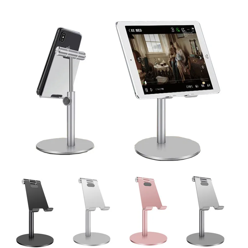 Vmonv Adjustable Aluminum Alloy Cell Phone Tablet Holder For Ipad Pro Iphone XS XR Samsung Tablet Mobile Phone Desk Stand Mount