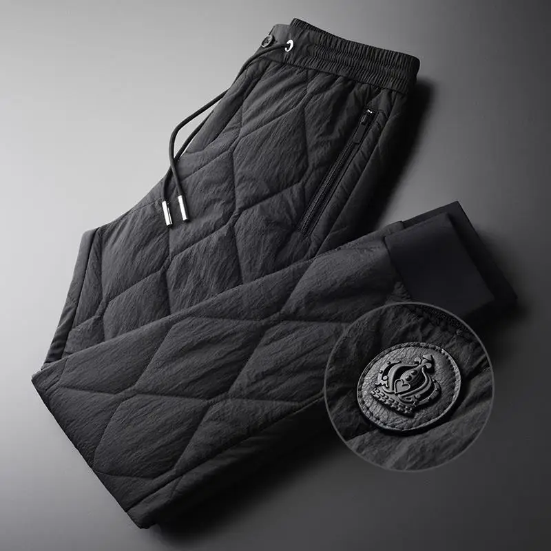 

Diamond Plaid clip cotton casual pants for middle aged men autumn winter 2020 new fashion thickened warm legged pants for men