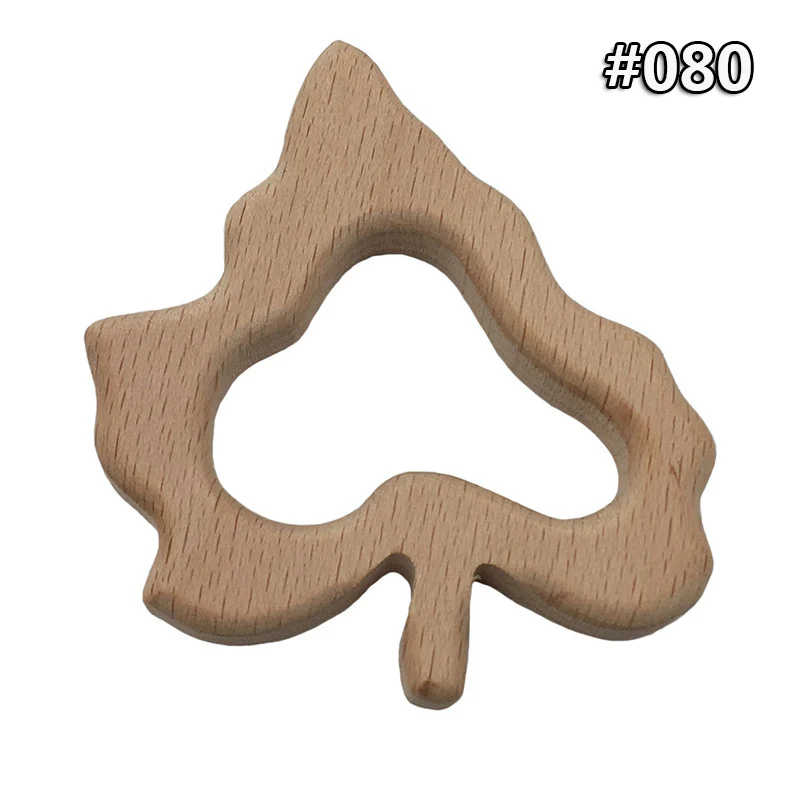 wood teether 080 Мультфильм Дерево Прорезыватель чистый натуральный животные в форме детские зубные кольца для детей бук Прорезыватель девочка DIY кулон игрушки для новорожденных подарок - Цвет: wood teether 080