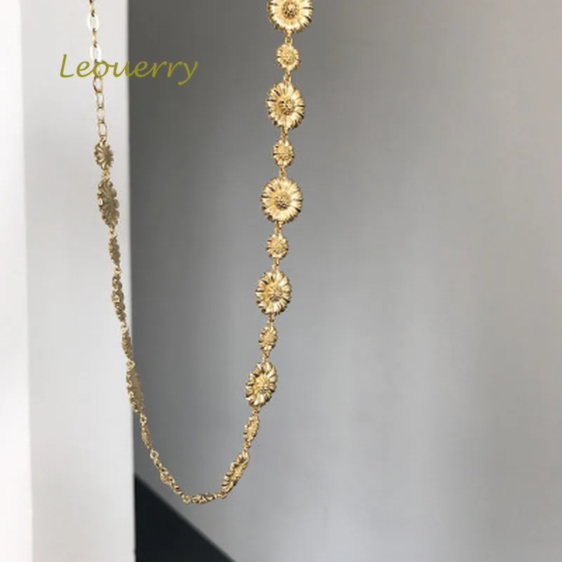 Leouerry ожерелье-чокер из стерлингового серебра 925 пробы с золотой маргариткой