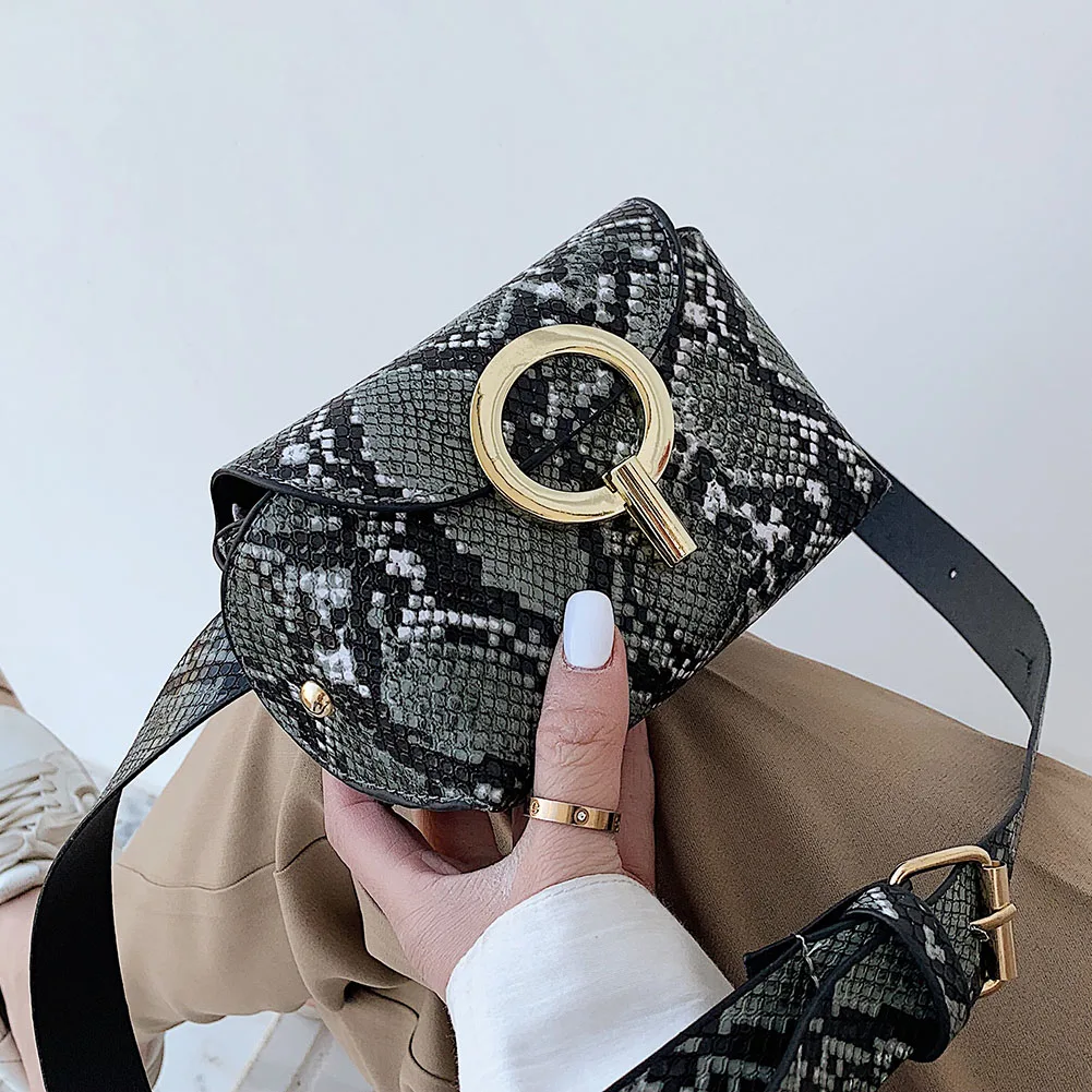 

Fashion Snake Print Belt Shoulder Crossbody Bag Women Serpentine PU Leather Waist Bags Female Fanny Pack