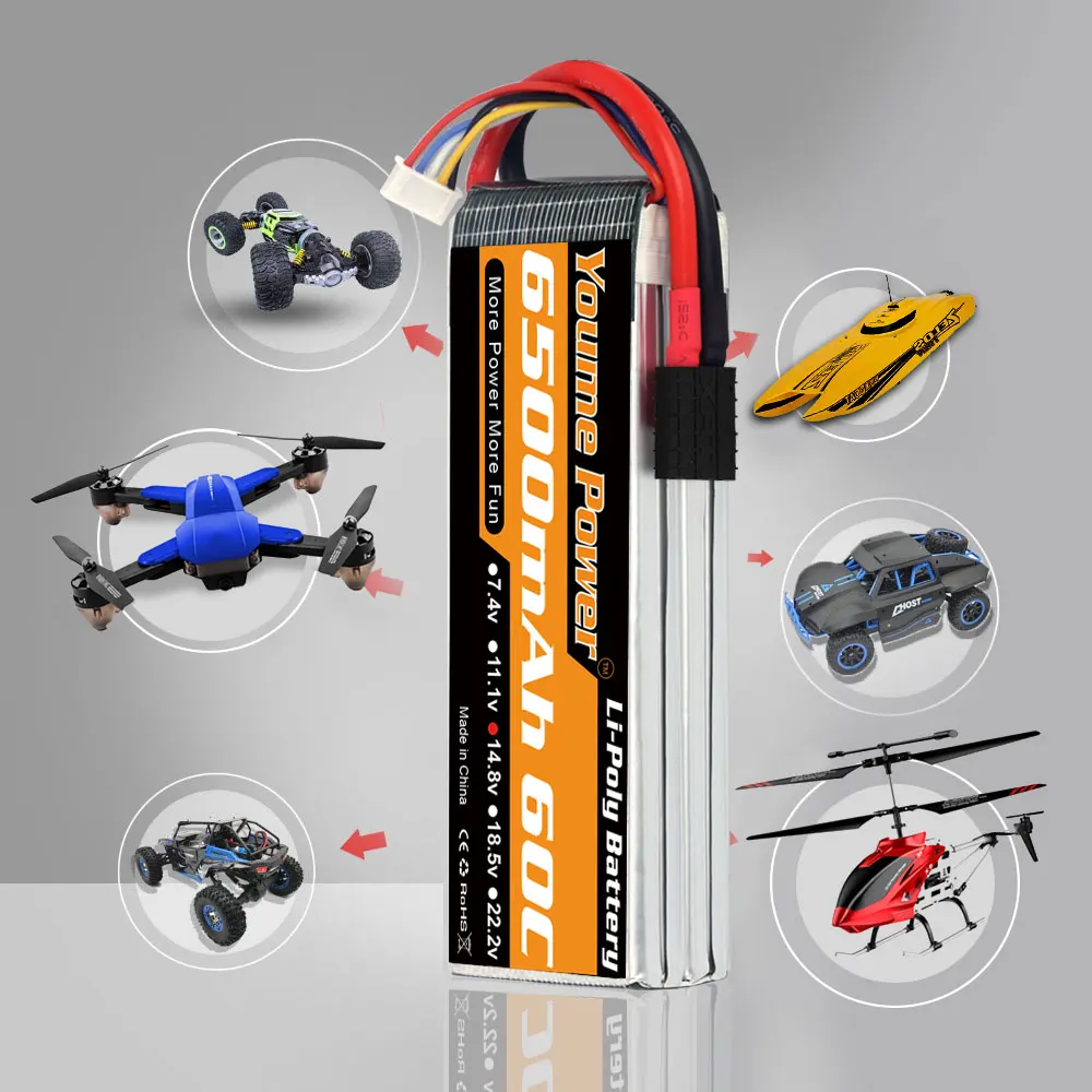 2 шт youme lipo аккумулятор 148 в 6500 мач rc lipo 60c с