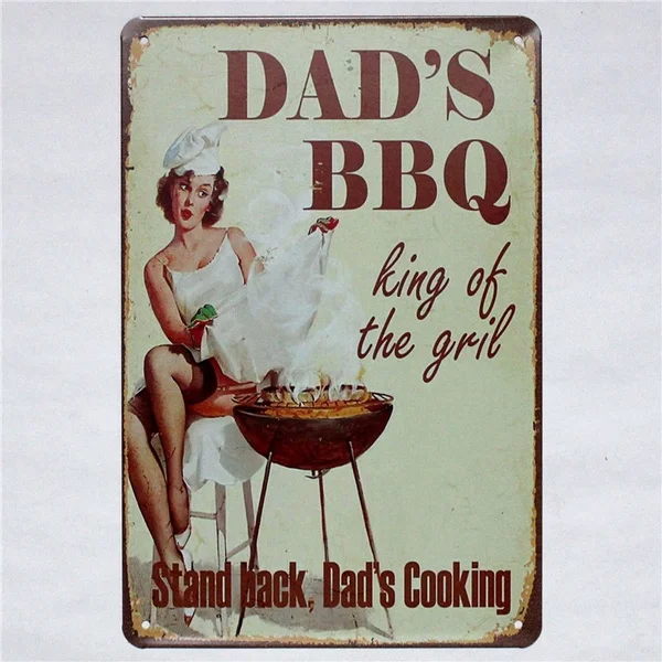 

BBQ Metal Tin Sign Bar Pub Home Wall Decoration Retro Metal Art Poster Crafts