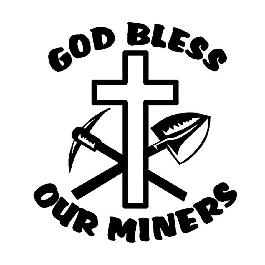 15*15 см Виниловая наклейка для угольного шахтера God Bless Our Miners Car Truck виниловая