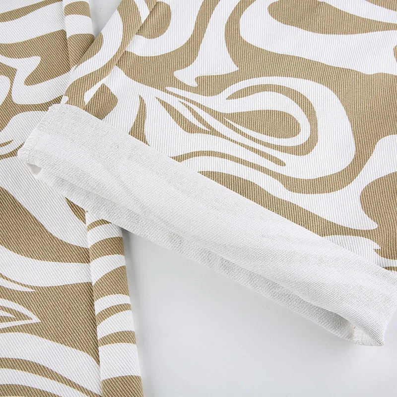 

Casual Women Trousers High Waist Animal Print Fashion Long Zipper Ladies Straight Pants Streetwear Sweatpants