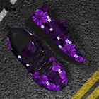 Кроссовки женские FORUDESIGNS, полинезийские, с гибискусом, фиолетовые, на плоской подошве, сетчатые, для осени и зимы, 2020