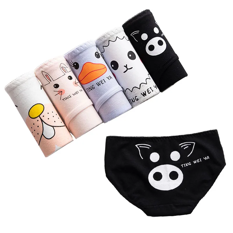 Нижнее белье для женщин 5 шт./лот хлопковые трусики с дышащим принтом|Женские