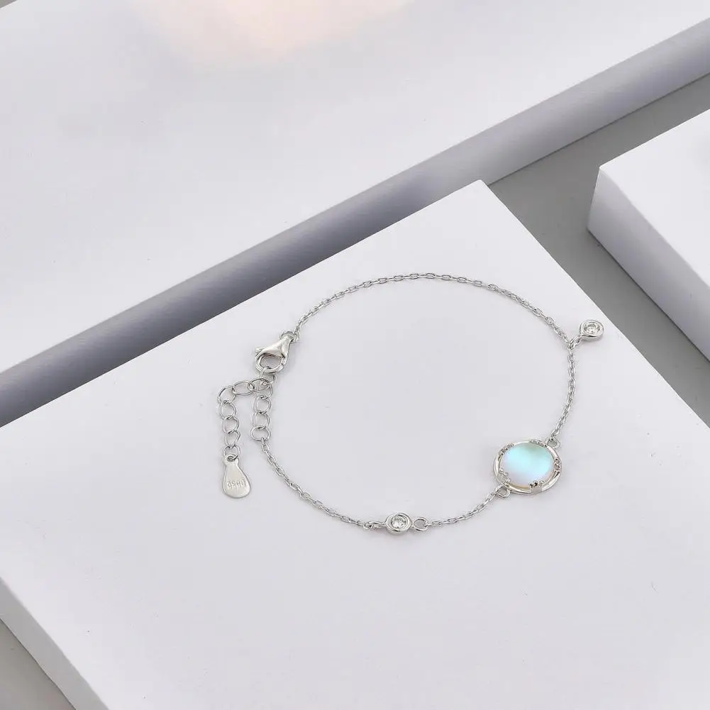 SILVERHOO женский браслет синий круглый кубический цирконий регулируемая