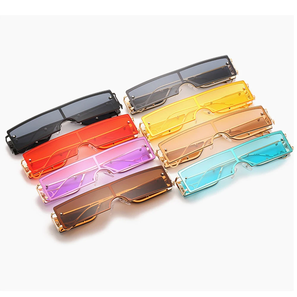 

LongKeeper Small Rectangle Sunglasses Women Rimless Square Sun Glasses Women Flat Top Fashion Vintage Punk Sunglass Gafas De Sol