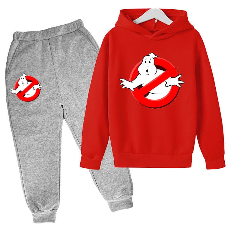 

Boys' and girls' Hooded Sweater spring and autumn new Ghost hunting and death squads cartoon pattern set fashion youth clothing