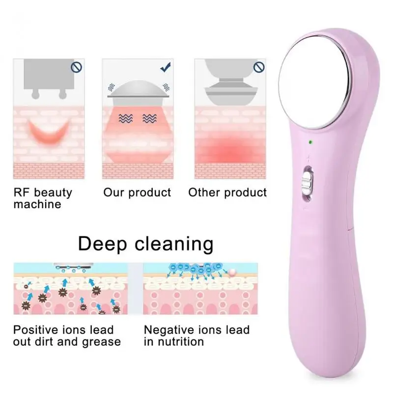 Новая портативная ультразвуковая ионная машина для красоты лица Очищающий