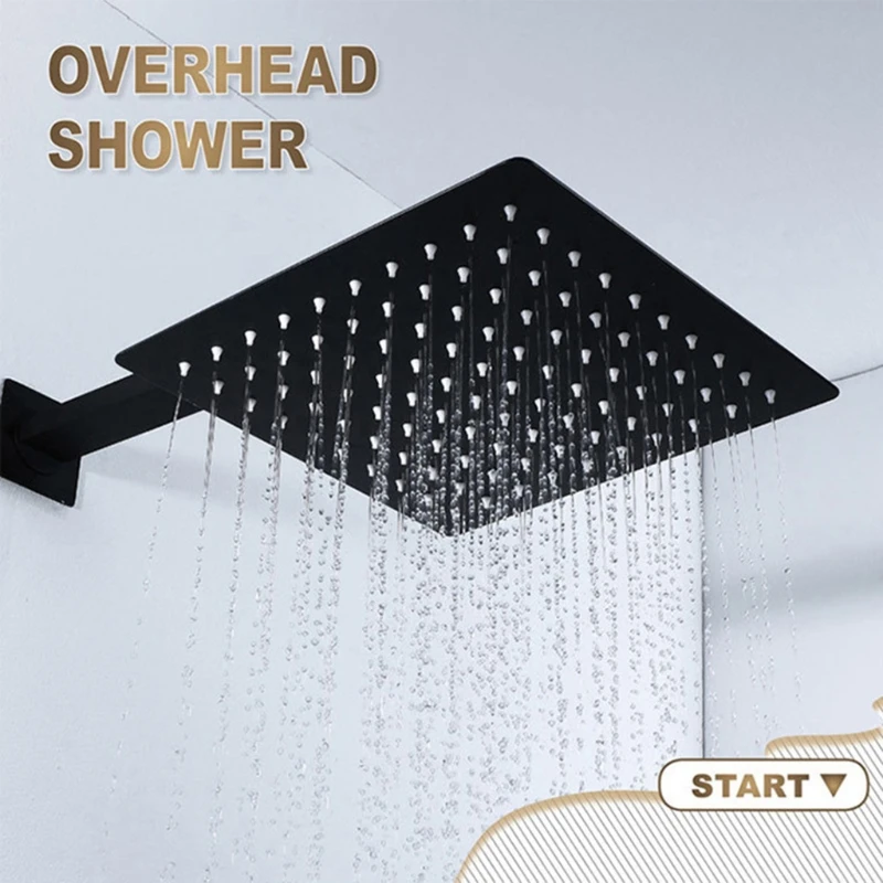 

8/10/12 Inches Square/Round Showerhead Stainless Steel Top Spray Shower Head X4YD