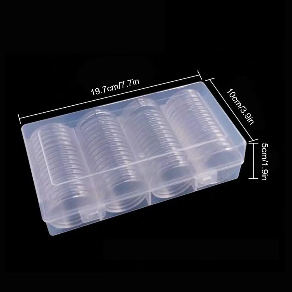 

60PCS Round Coin Capsules With 8 Sizes Protect Gasket Coin Holder Case With Plastic Storage Organizer Box For Coin Collection