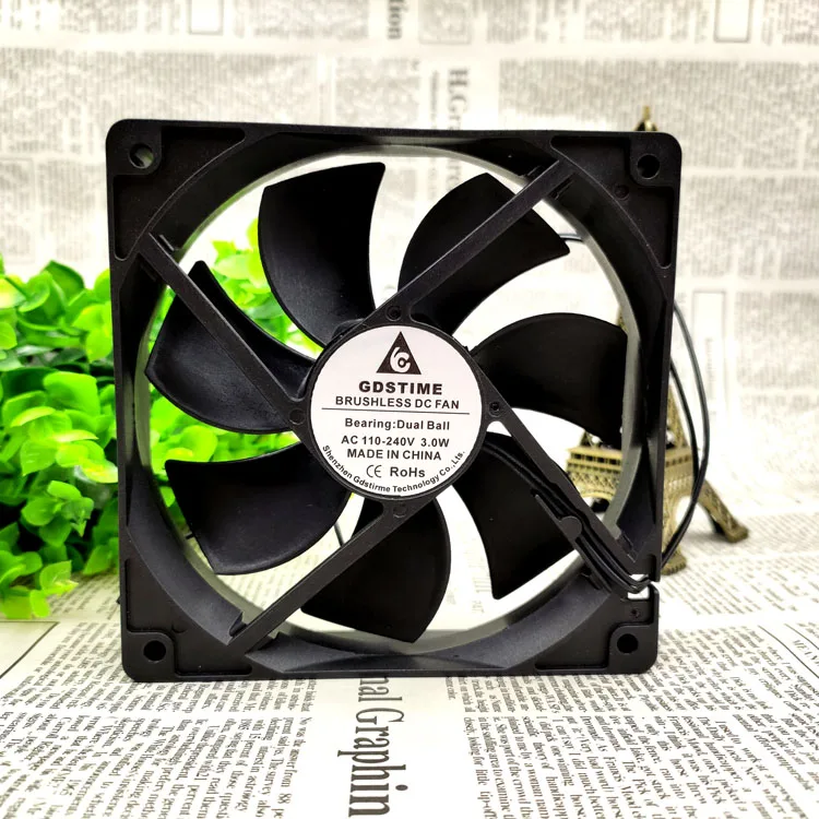 

New original AC110-240V 3.0W ball 12025 axial flow mute cooling fan