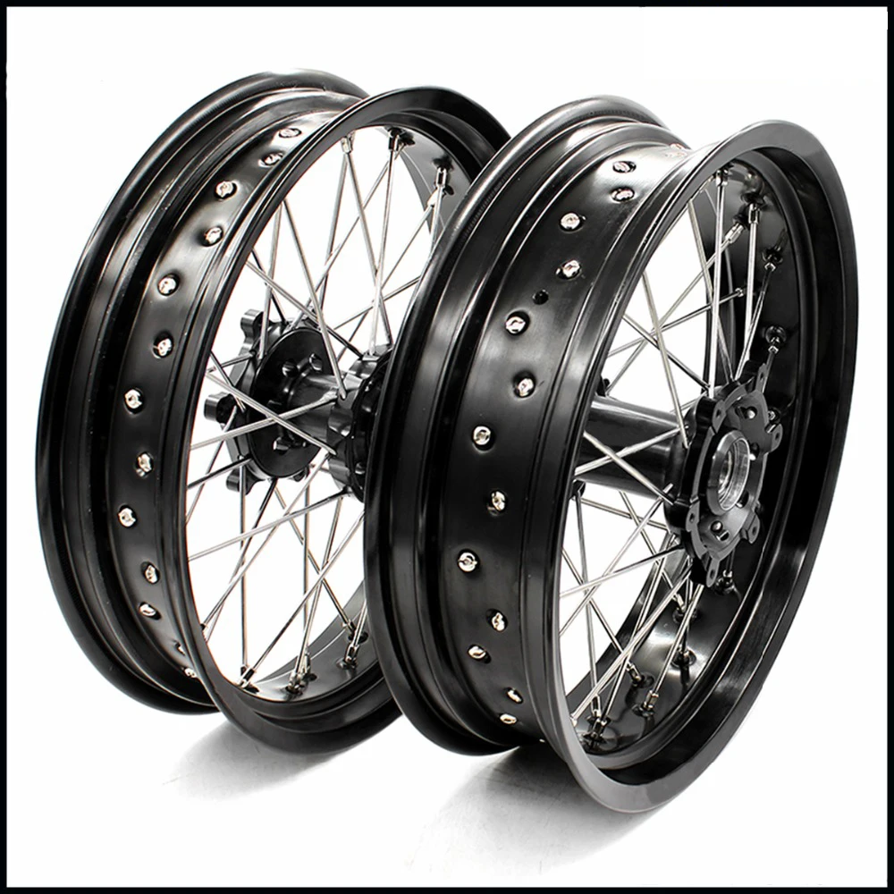 3 5*17 &quot/5 0*17&quot супермото спицевые колеса обода набор для SUZUKI DRZ400 2000 2004 DRZ400E 00 07 DRZ400S