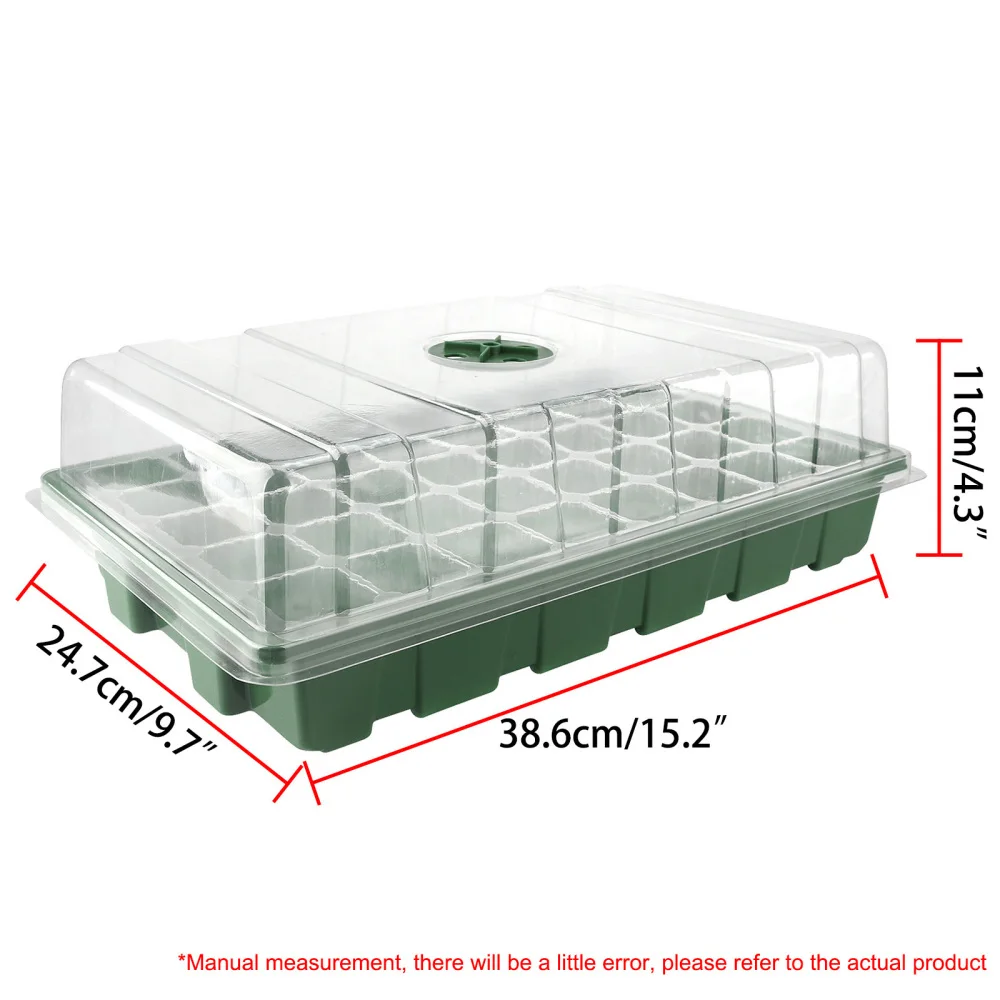 Seed Starter Tray Seedling Box Black 3pcs Sprouted Plastic Ventilation MIXC 75 Large Cells Propagator Plant Greenhouse Grow Kit images - 6